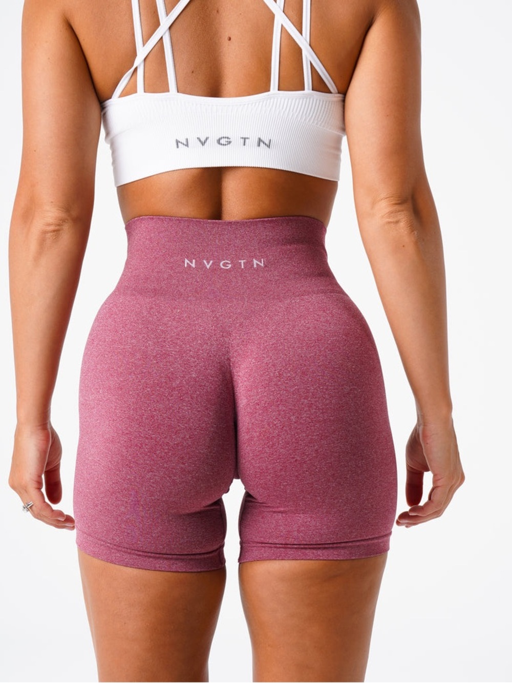 NVGTN High-Waist Seamless Bike Shorts in Maroon Heather NWOT size M